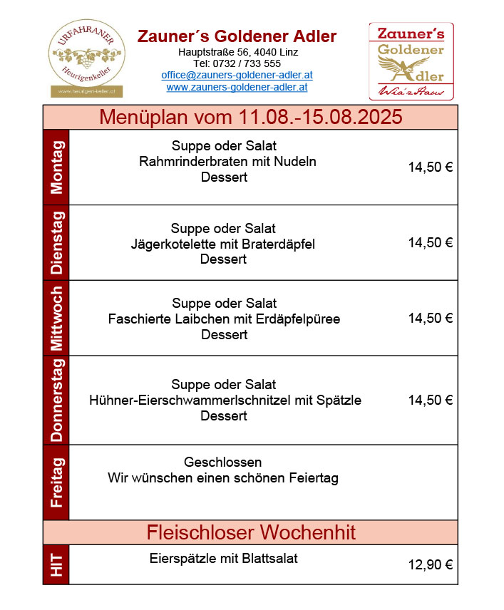Mittagsmenü